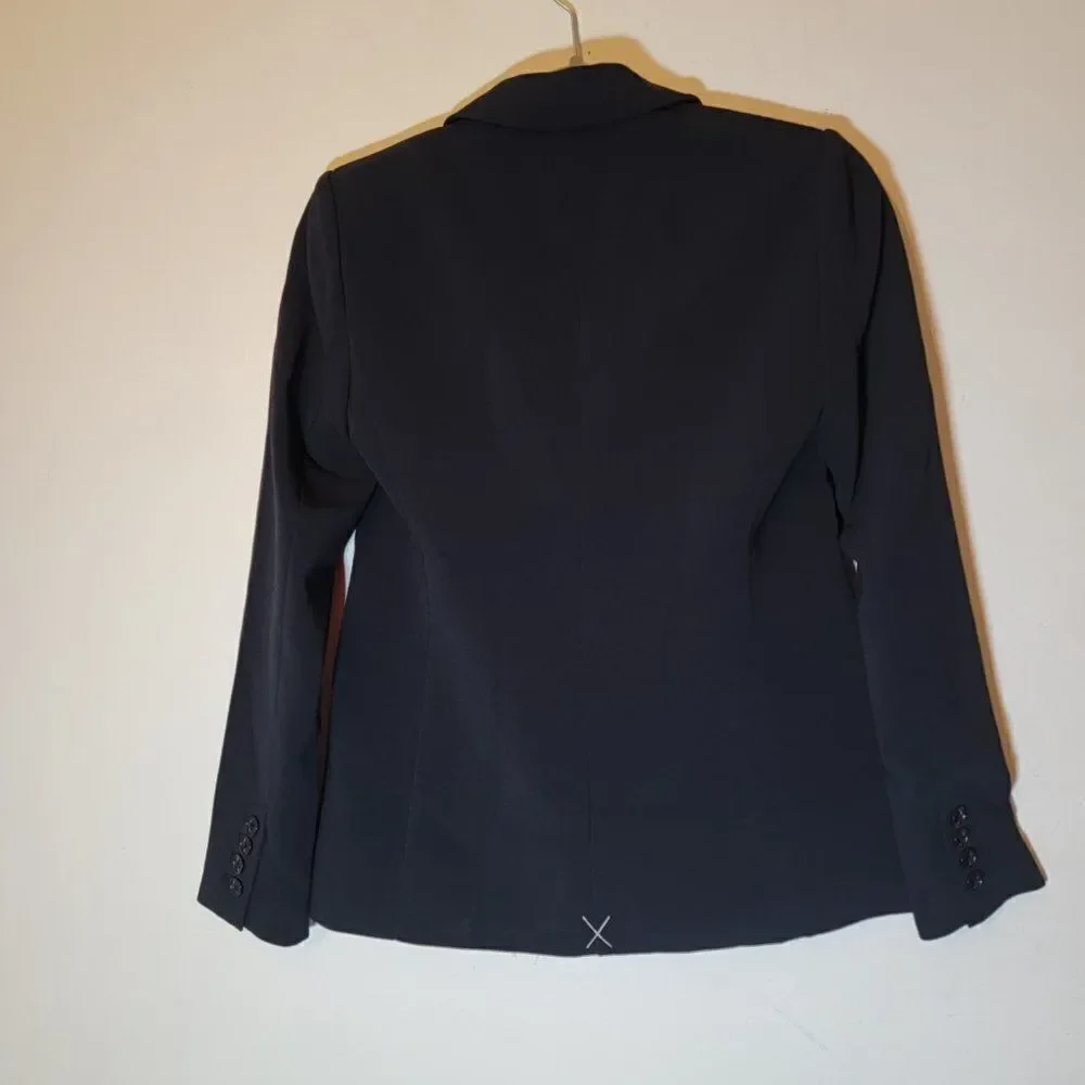 Lark + Ro Mens Navy Blue Long Sleeve Ventless One Button Boyfriend Blazer Size 2